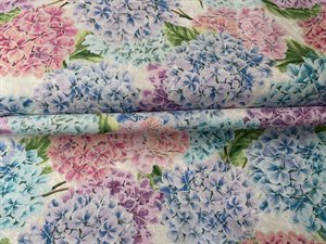 Patchwork stof - Windham Fabrics, hortensia i smukke pasteller
